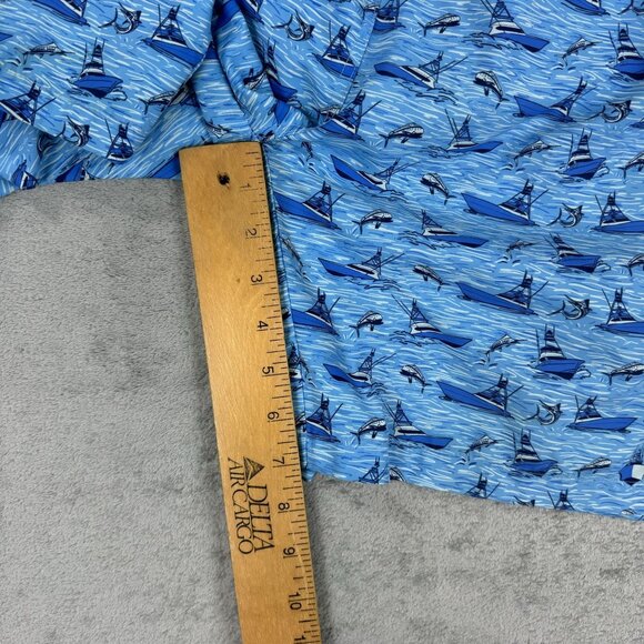 PETER MILLAR Seaside Collection Mens Mesh Lined Swim Trunks Blue Sailing Boats - Picture 8 of 9